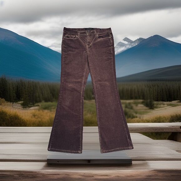 Calvin Klein Flare Corduroy Pants 10 Brown Stretch Womens Measures 33 x 29.5 - Picture 1 of 9